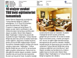 BASINDA BAROMUZ (10 Stj. Avukat TBB'deki Eğitimlerini Tamamladı)