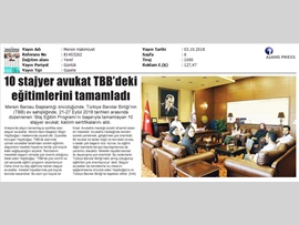 BASINDA BAROMUZ (10 Stj. Avukat TBB'deki Eğitimlerini Tamamladı)