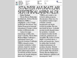 BASINDA BAROMUZ (10 Stj. Avukat TBB'deki Eğitimlerini Tamamladı)