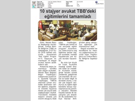 BASINDA BAROMUZ (10 Stj. Avukat TBB'deki Eğitimlerini Tamamladı)