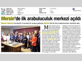 BASINDA BAROMUZ (Mersin'de İlk Kez Arabuluculuk Merkezi Açıldı)) 30.10.2017