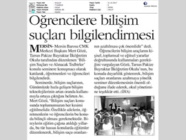BASINDA BAROMUZ (Öğrenciler Bilişim Suçları Konusunda Bilinçlendirildi) 30.10.2017