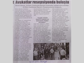 BASINDA BAROMUZ (Baromuz Cumhuriyet Bayramı Resepsiyonu Düzenledi) 30.10.2017