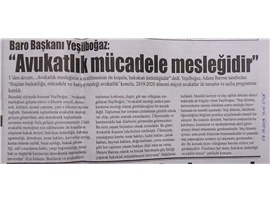 BASINDA BAROMUZ (Yeşilboğaz, 'Avukatlık Mücadele Mesleğidir')