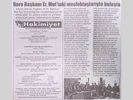 BASINDA BAROMUZ (Baro Başkanı Av. Ali Er, Mut Avukatlar Odası'nı Ziyaret Etti)