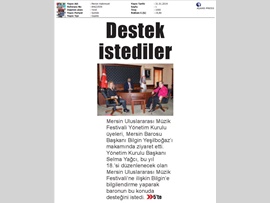 BASINDA BAROMUZ (Baromuzdan Mersin Uluslararası Müzik Festivali'ne Destek)