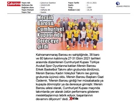 Mersin Barosu  Cumhuriyet Kupasında dereceye girdi