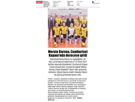 Mersin Barosu  Cumhuriyet Kupasında dereceye girdi