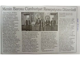Mersin Barosu Cumhuriyet Resepsiyonu düzenledi