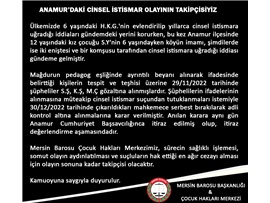 ANAMUR’DAKİ CİNSEL İSTİSMAR OLAYININ TAKİPÇİSİYİZ