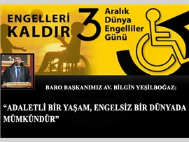 YEŞİLBOĞAZ:  “İNSAN HAKLARI HİÇBİR ENGELE TAKILMAMALI”