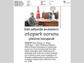 BASINDA BAROMUZ (Eski Adliye'de Avukatların Otopark Sorunu Çözülecek)