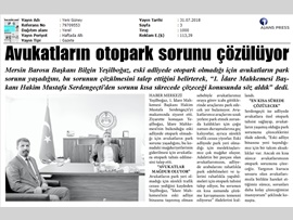 BASINDA BAROMUZ (Eski Adliye'de Avukatların Otopark Sorunu Çözülecek)