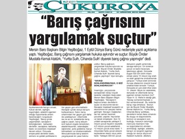 BASINDA BAROMUZ (Baro Başkanımızın 1 Eylül Dünya Barış Günü Mesajı)