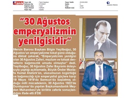 BAŞKANIMIZDAN 30 AĞUSTOS ZAFER BAYRAMI MESAJI