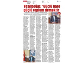 Yeşilboğaz: "Mersin Barosu her yerde itibar görüyor"