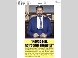 BASINDA BAROMUZ (Yeşilboğaz, "Seçimin Kaybedeni Nefret Dili Olmuştur")