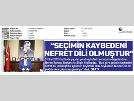 BASINDA BAROMUZ (Yeşilboğaz, "Seçimin Kaybedeni Nefret Dili Olmuştur")