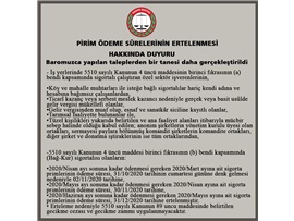 PRİM ÖDEME SÜRELERİNİN ERTELENMESİ