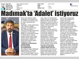 BASINDA BAROMUZ (Baro Bşk. Bilgin Yeşilboğaz: Madımak'ta Adalet İstiyoruz)