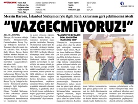 Kadın Hakları Merkezimiz 'İstanbul Sözleşmesi'nden vazgeçmeyeceğiz'