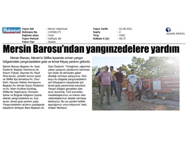 Mersin Barosu'ndan yangınzedelere yardım