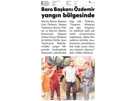 Yangın bölgesinde inceleme yapıldı
