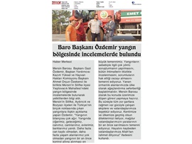 Yangın bölgesinde inceleme yapıldı