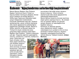 Yangın bölgesinde inceleme yapıldı