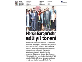 BASINDA BAROMUZ (Mersin Barosu 2019-2020 Adli Yıl Açılış Töreni Düzenledi)