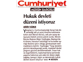 BASINDA BAROMUZ (Mersin Barosu 2019-2020 Adli Yıl Açılış Töreni Düzenledi)