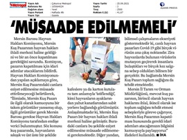 Mersin Barosu kuş pazarı için harekete geçti