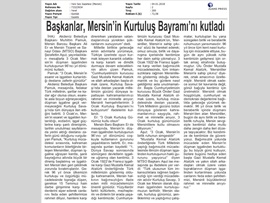 BASINDA BAROMUZ (Baro Başkanımızın 3 Ocak Mersin'in Kurtuluşu ile İlgili Mesajı)