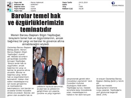 BASINDA BAROMUZ (Gaziantep Barosu Başkanı'ndan Baro Başkanımıza Ziyaret)