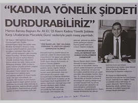 BASINDA BAROMUZ (Başkanımızın '25 Kasım Kadına Yönelik Şiddete Karşı Uluslararası Mücadele Günü’ mesajı)