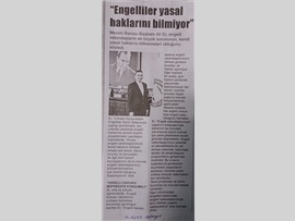 BASINDA BAROMUZ (Başkanımızın 3 Aralık Dünya Engelliler Günü Mesajı)