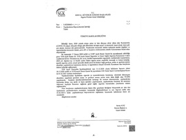 SOSYAL GÜVENLİK KURUMU BAŞKANLIĞI SİGORTA PRİMLERİ GENEL MÜDÜRLÜĞÜ'NÜN YAZISI