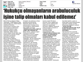 YEŞİLBOĞAZ:  "Hukukçu Olmayanların Arabuluculuk İşine Talip Olmaları Kabul Edilemez"