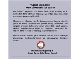 YASALAR UYGULANSIN, KADIN CİNAYETLERİ SON BULSUN