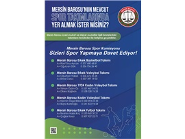 MERSİN BAROSU SPOR TAKIMLARINDA YER ALMAK İSTER MİSİNİZ?