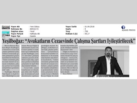 BASINDA BAROMUZ (Avukatların Cezaevinde Çalışma Şartları İyileştirilecek)