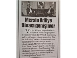 Mersin Adliye binası genişliyor