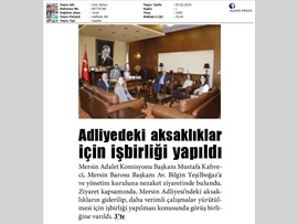 BASINDA BAROMUZ (Mersin Adalet Komisyonu Başkanı Mustafa Kahveci'den Baro Başkanımıza Ziyaret)