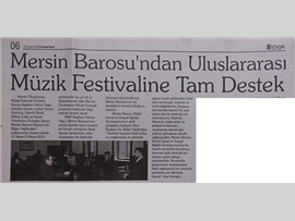BASINDA BAROMUZ (Baromuzdan Mersin Uluslararası Müzik Festivali'ne Destek)