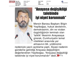 Yeşilboğaz: "Anayasa değişikliği talebinde iyi niyet korunmalı"