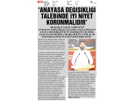 Yeşilboğaz: "Anayasa değişikliği talebinde iyi niyet korunmalı"