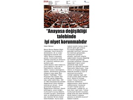 Yeşilboğaz: "Anayasa değişikliği talebinde iyi niyet korunmalı"