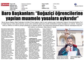 35 Baro başkanından, Boğaziçi öğrencilerine müdahaleye tepki