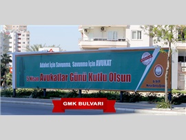 5 NİSAN AVUKATLAR GÜNÜ KUTLAMA MESAJIMIZ MERSİN MERKEZ VE İLÇELERDE BILLBOARDLARDA YER ALDI