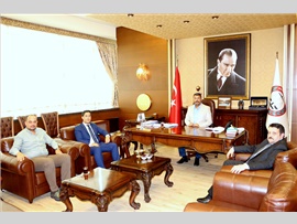 HSK MÜFETTİŞLERİ BARO BAŞKANIMIZI MAKAMINDA ZİYARET ETTİLER